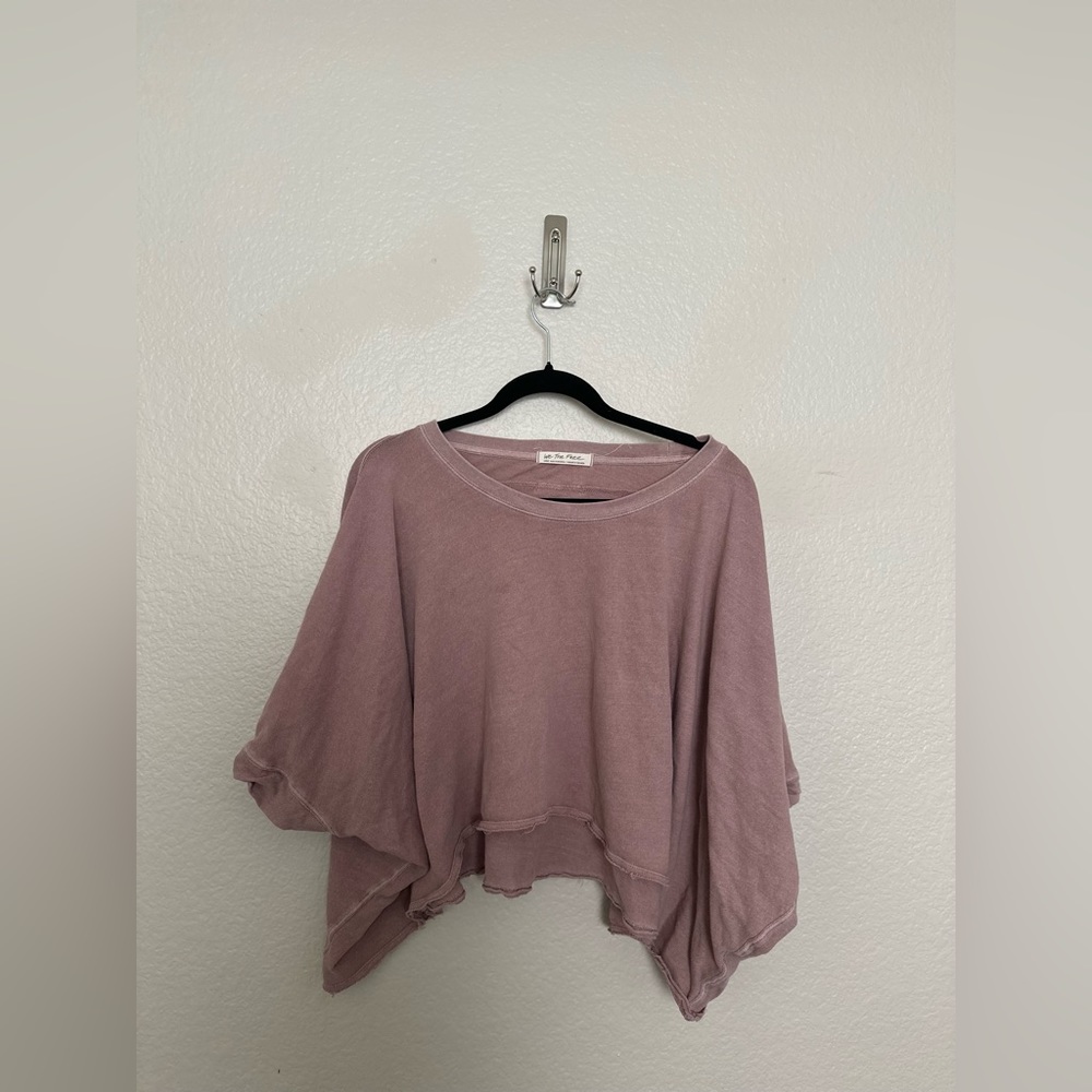 Free People Loose Off the Shoulder Crop Top Size Large